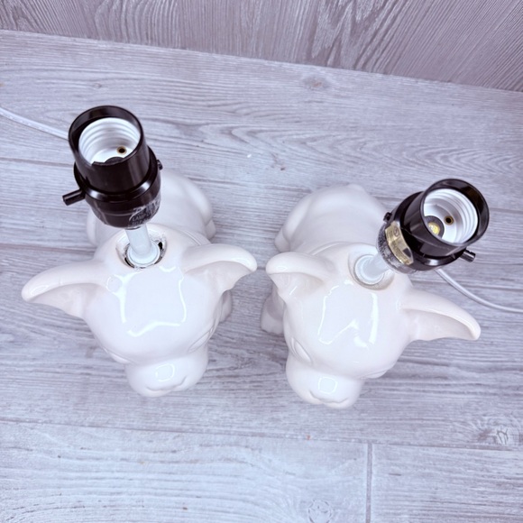 Target French bulldog cermic white lamps 2015/2016 one repairs as shown lights - Picture 8 of 15